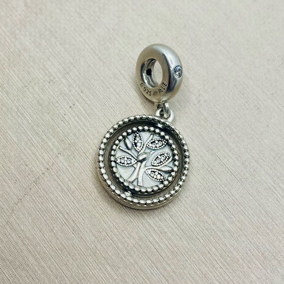 EUC Pandora 797786CZ Sterling Silver Spinning Tree of Life Dangle Charm - Picture 6 of 10